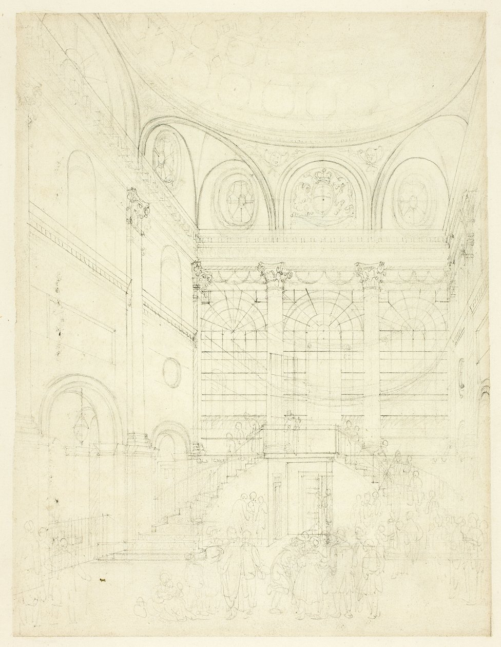 Étude pour Session House, Clerkenwell, de Microcosm of London - Augustus Charles Pugin