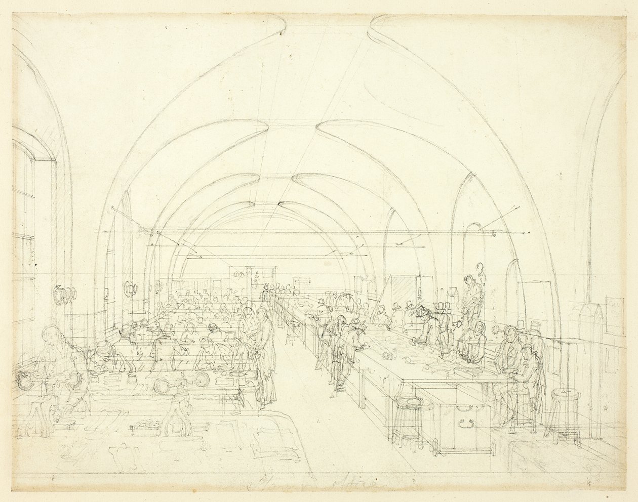 Étude pour le bureau des timbres, de Microcosm of London - Augustus Charles Pugin
