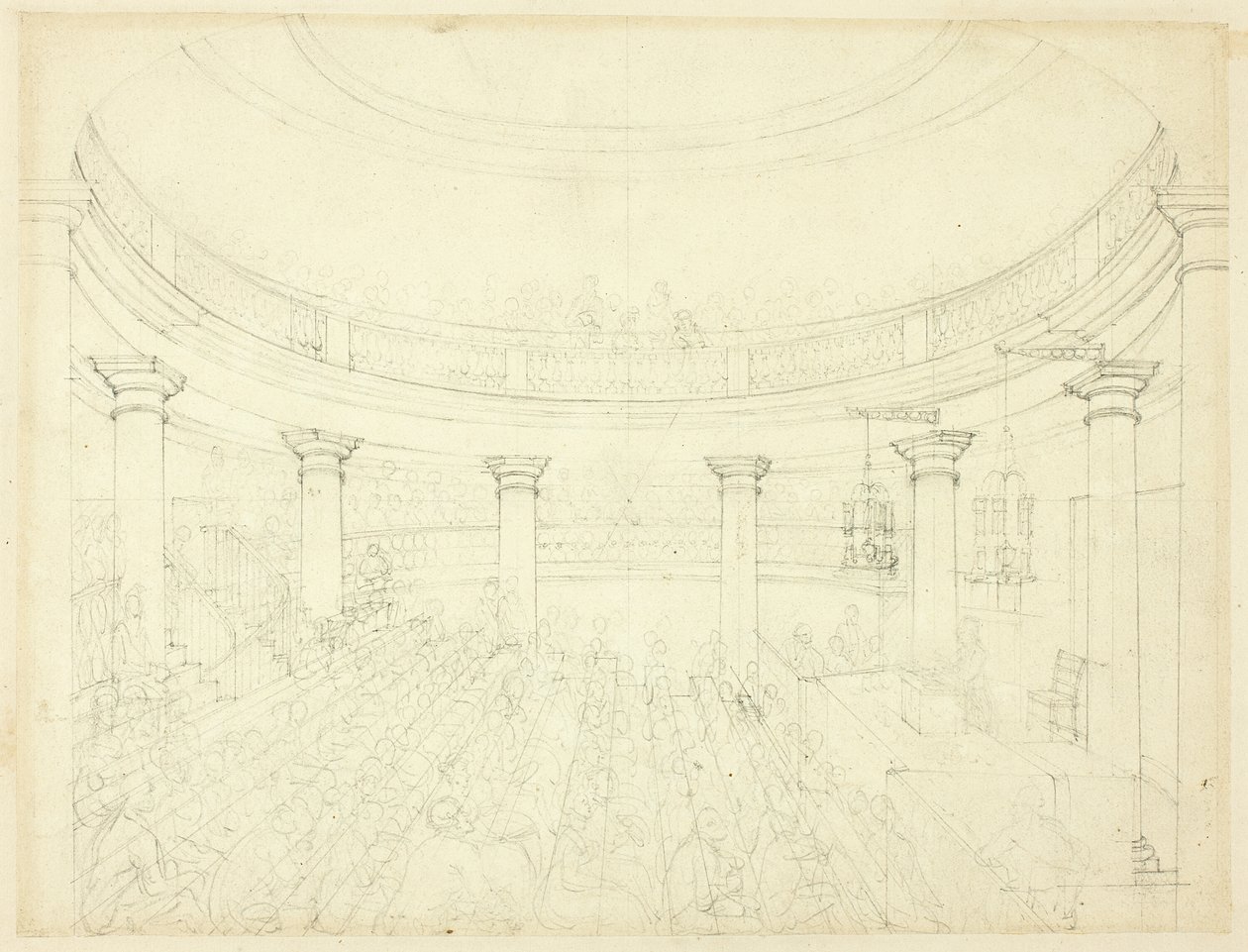 Étude pour Surrey Institution, de Microcosm of London - Augustus Charles Pugin