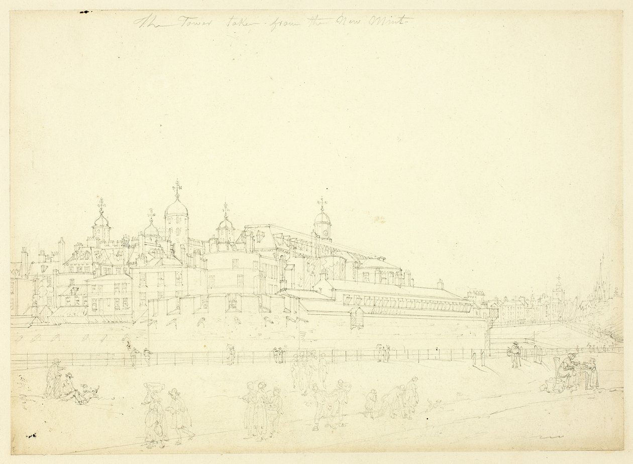 Étude pour La Tour prise de la Nouvelle Monnaie, de Microcosm of London - Augustus Charles Pugin