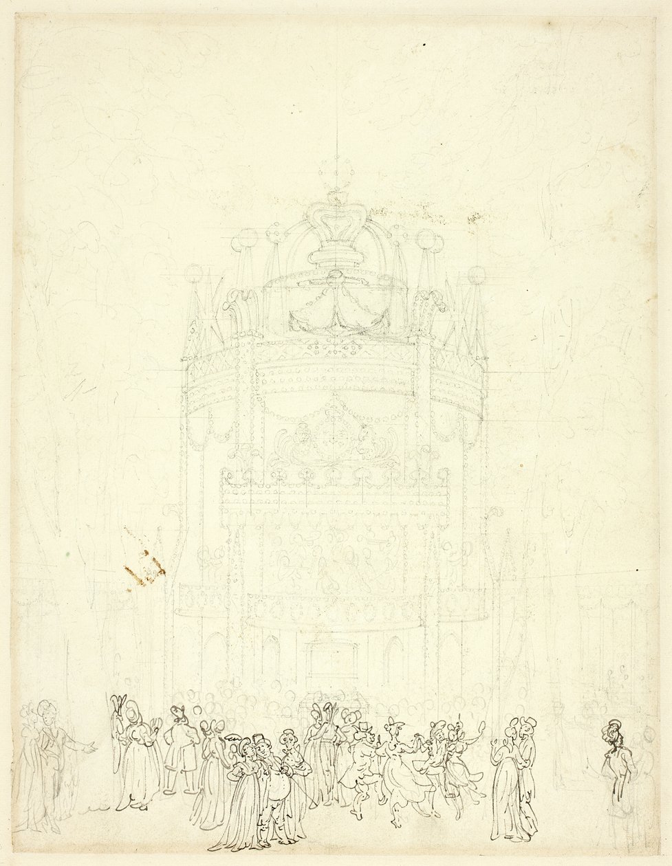 Étude pour Vauxhall Garden - Augustus Charles Pugin