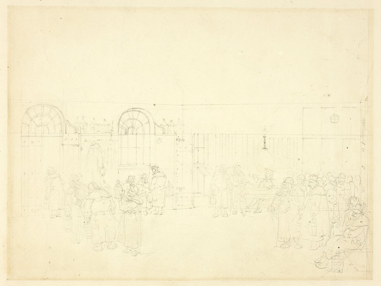 Étude pour Watch House, St. Mary Le Bone, de Microcosm of London - Augustus Charles Pugin