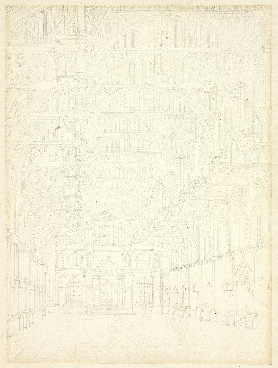 Étude pour Westminster Hall, de Microcosm of London - Augustus Charles Pugin