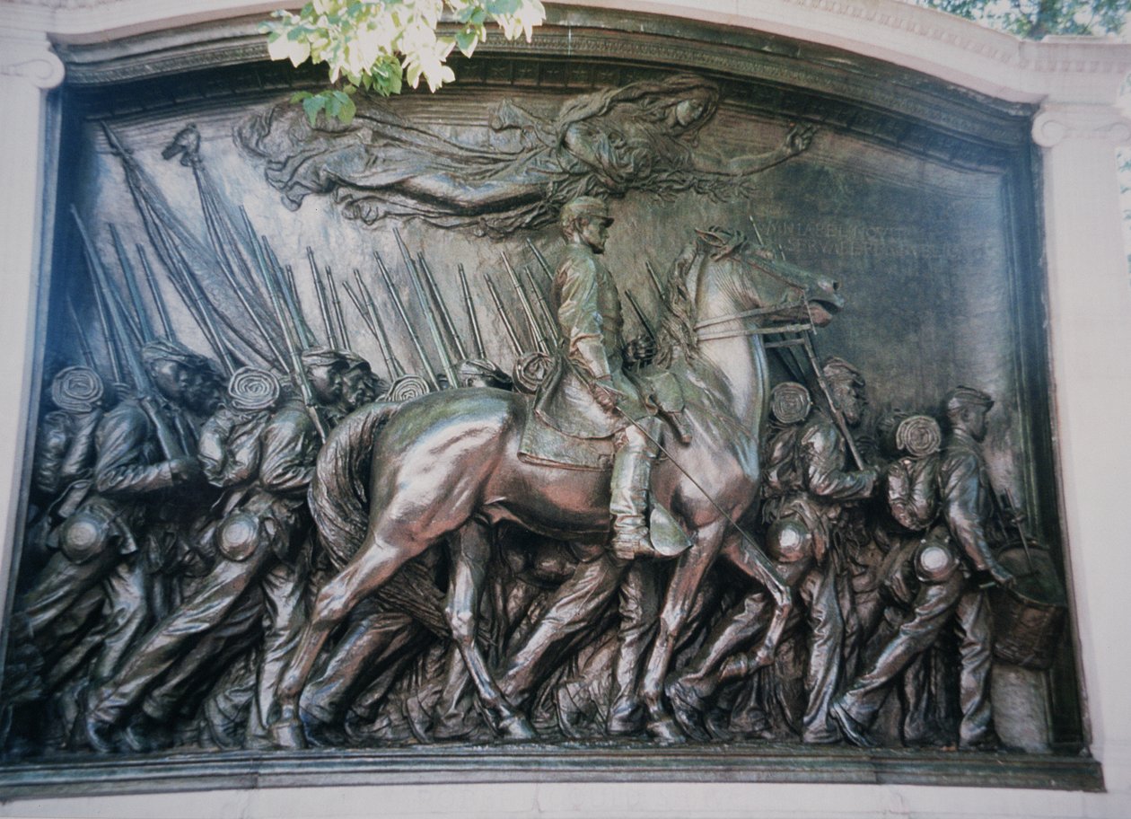Le mémorial de Robert Gould Shaw (1837-63) au 54e régiment du Massachusetts afro-américain - Augustus Saint Gaudens