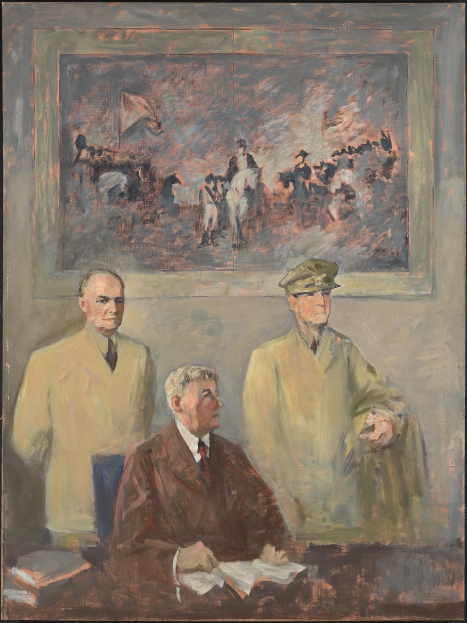 Le Haut Commandement - Panneau de gauche, 1947-1949 - Augustus Vincent Tack