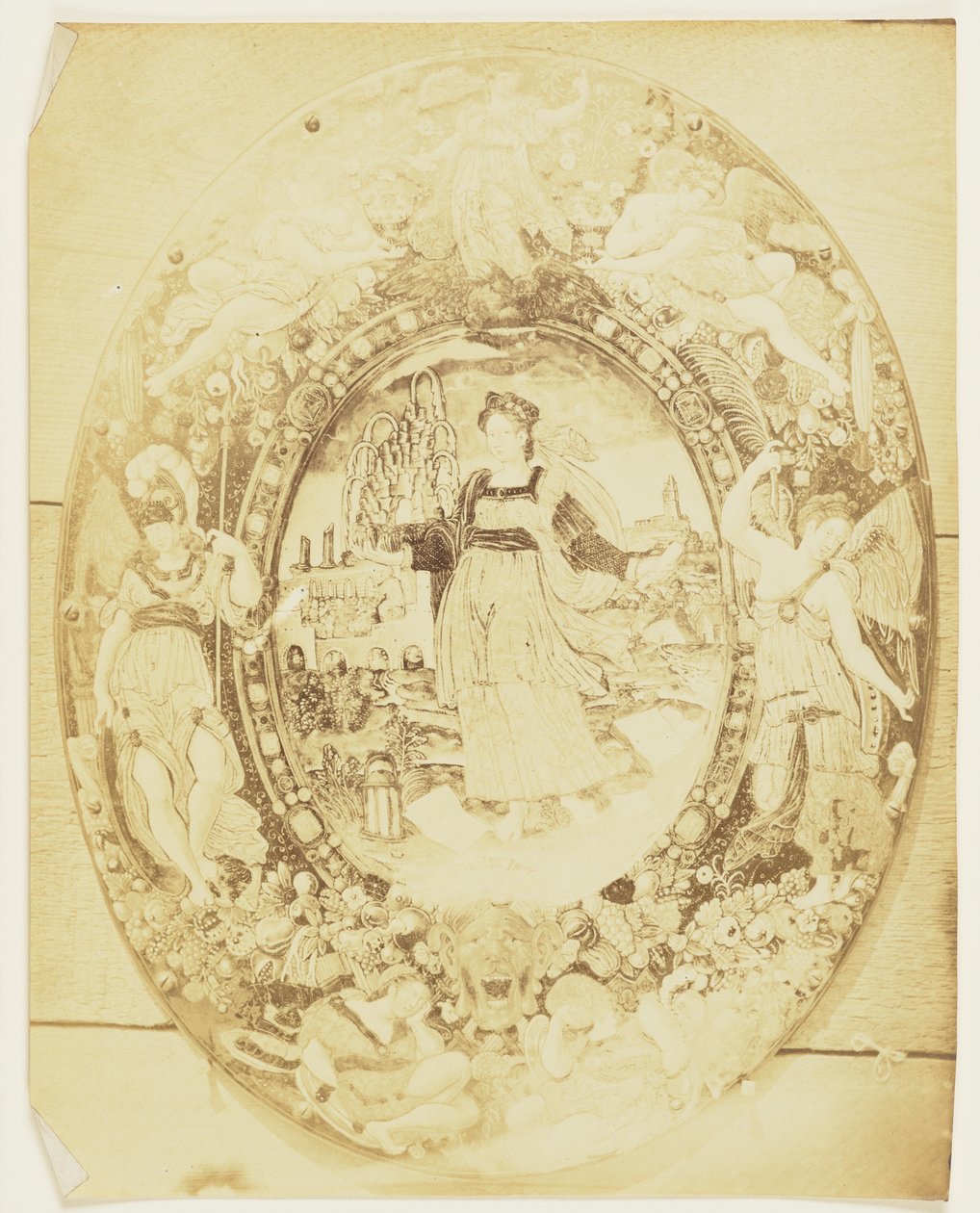 [Plaque représentant la figure allégorique de la Grammaire]. - Augustus W. Franks