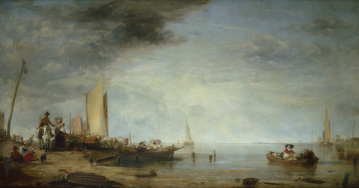 Bateaux de marché néerlandais, Rotterdam - Augustus Wall Callcott