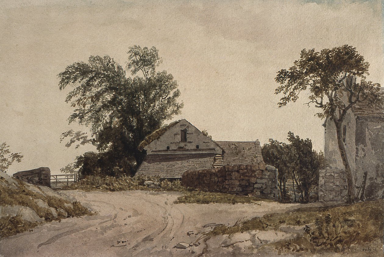 Cottages en bord de route - Augustus Wall Callcott
