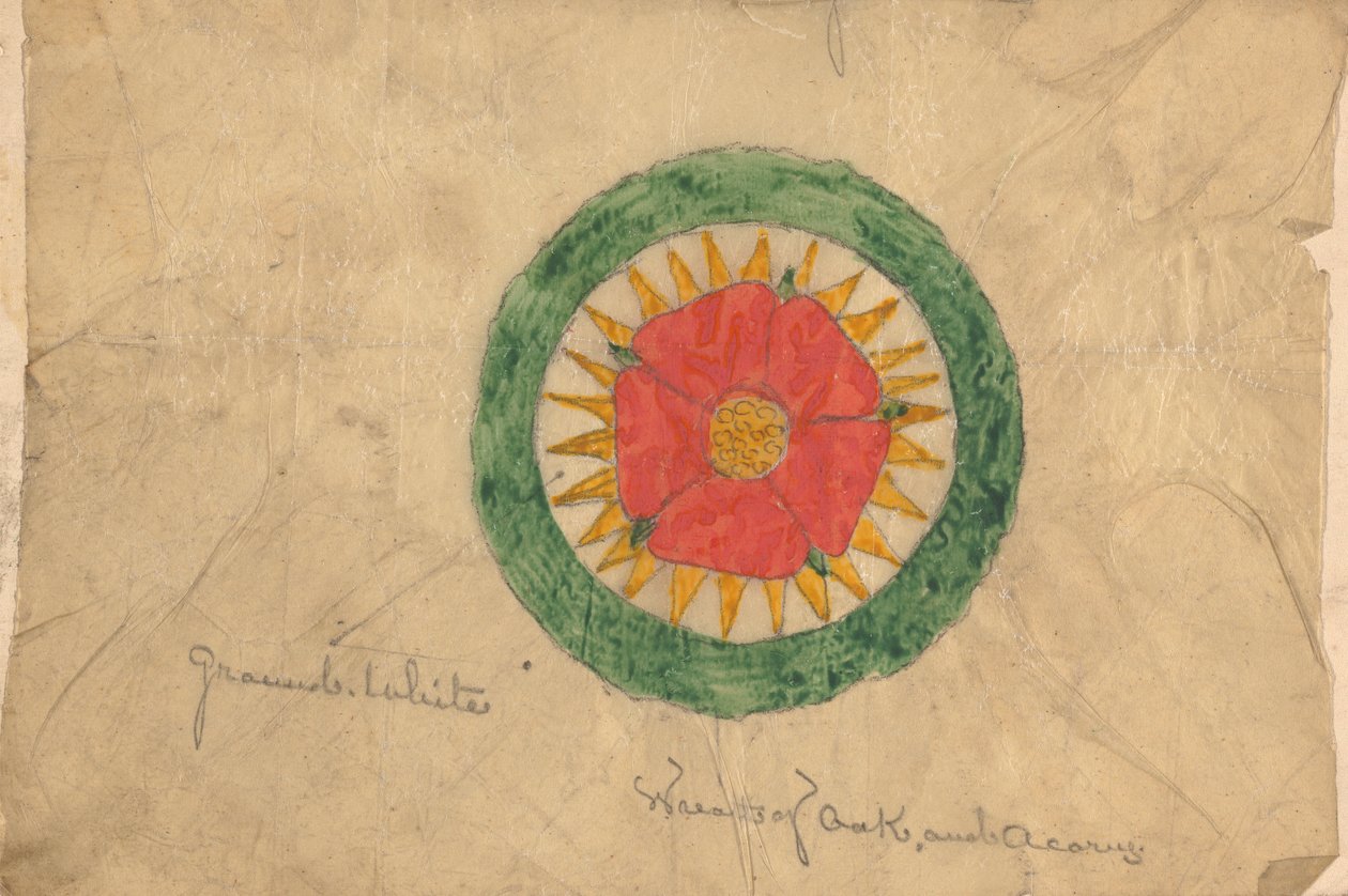 Conception pour une couronne de chêne et de gland, peut-être liée aux conceptions pour le fauteuil du président - Augustus Welby Northmore Pugin
