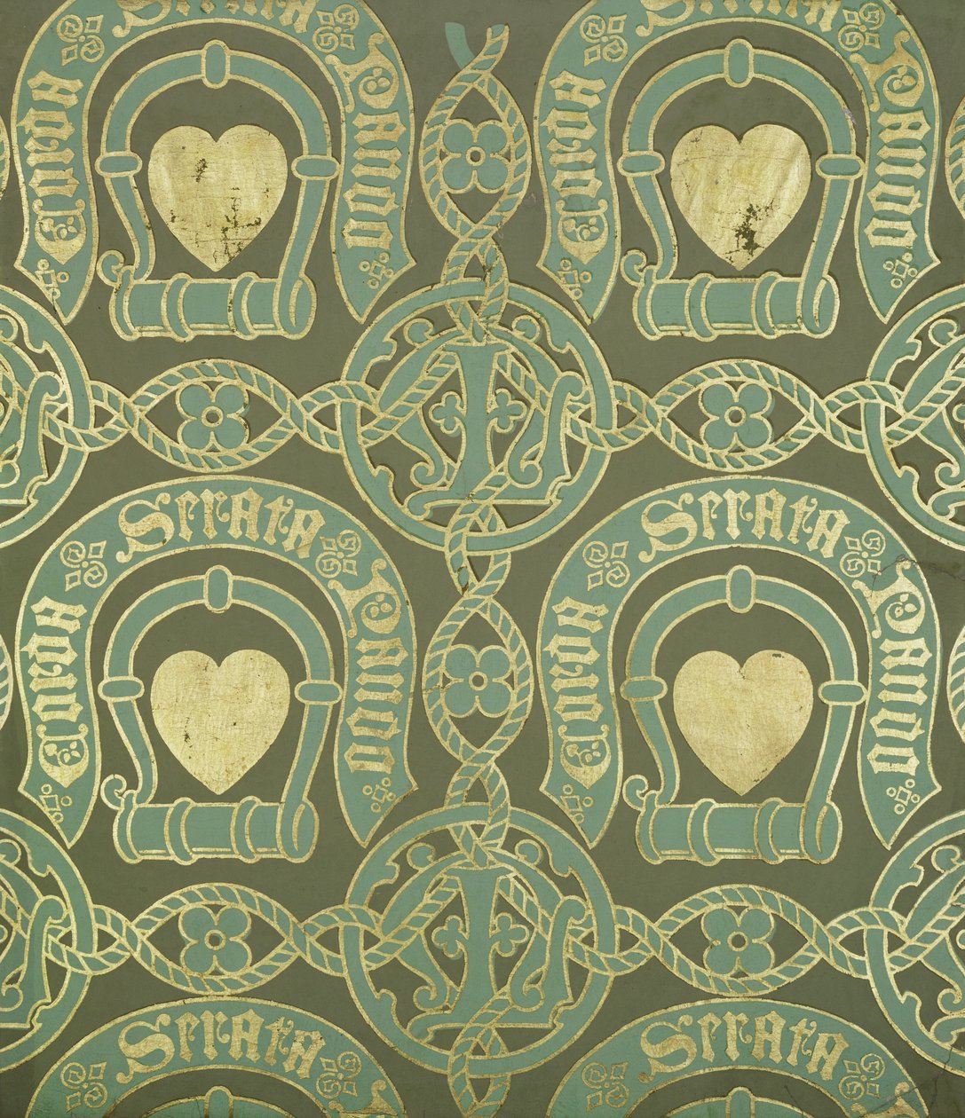 Motif de cœur, design de papier peint ecclésiastique - Augustus Welby Northmore Pugin