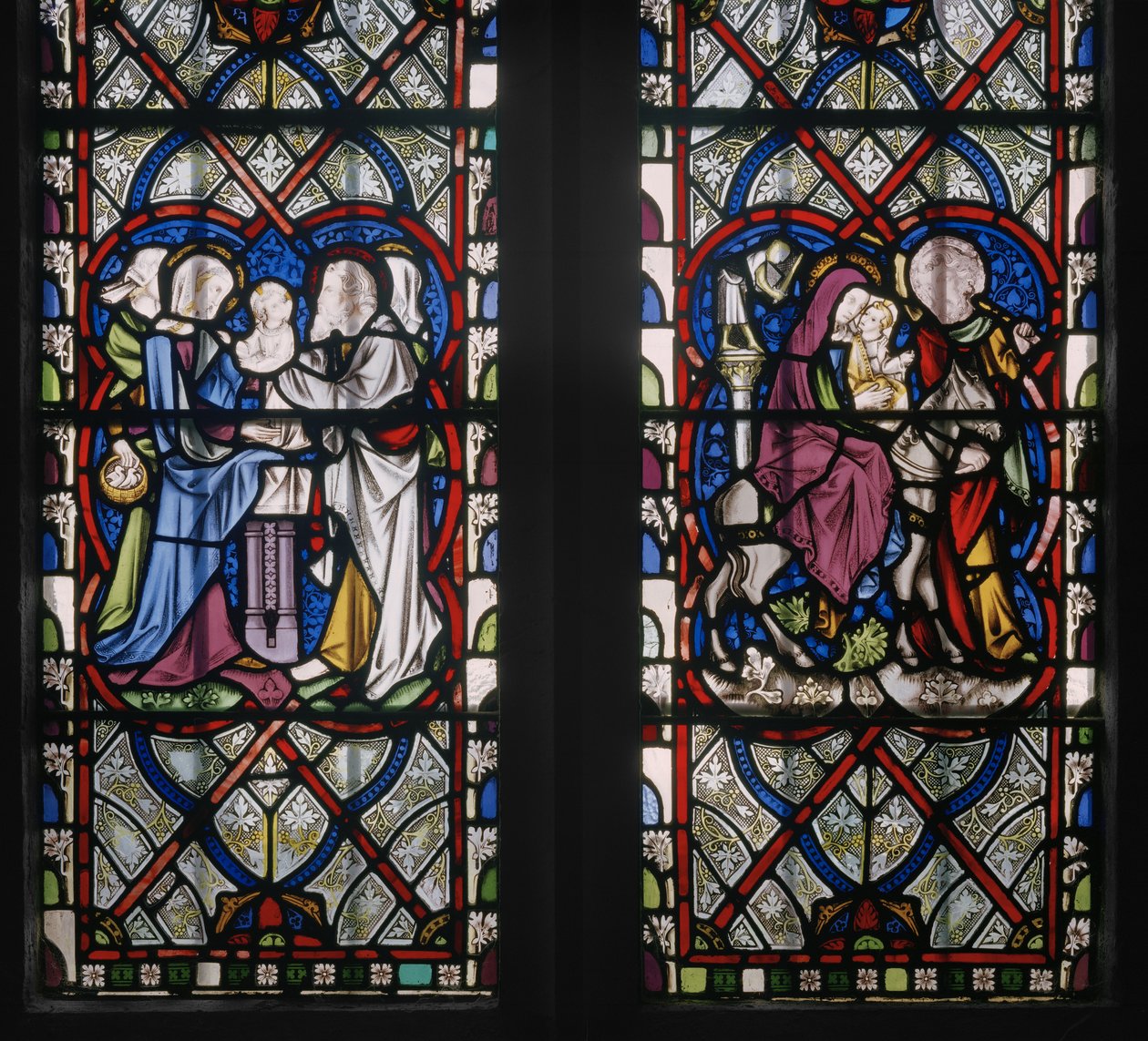 Fenêtre de la chapelle de la Dame avec des scènes de la vie de la Vierge, détail - Augustus Welby Northmore Pugin