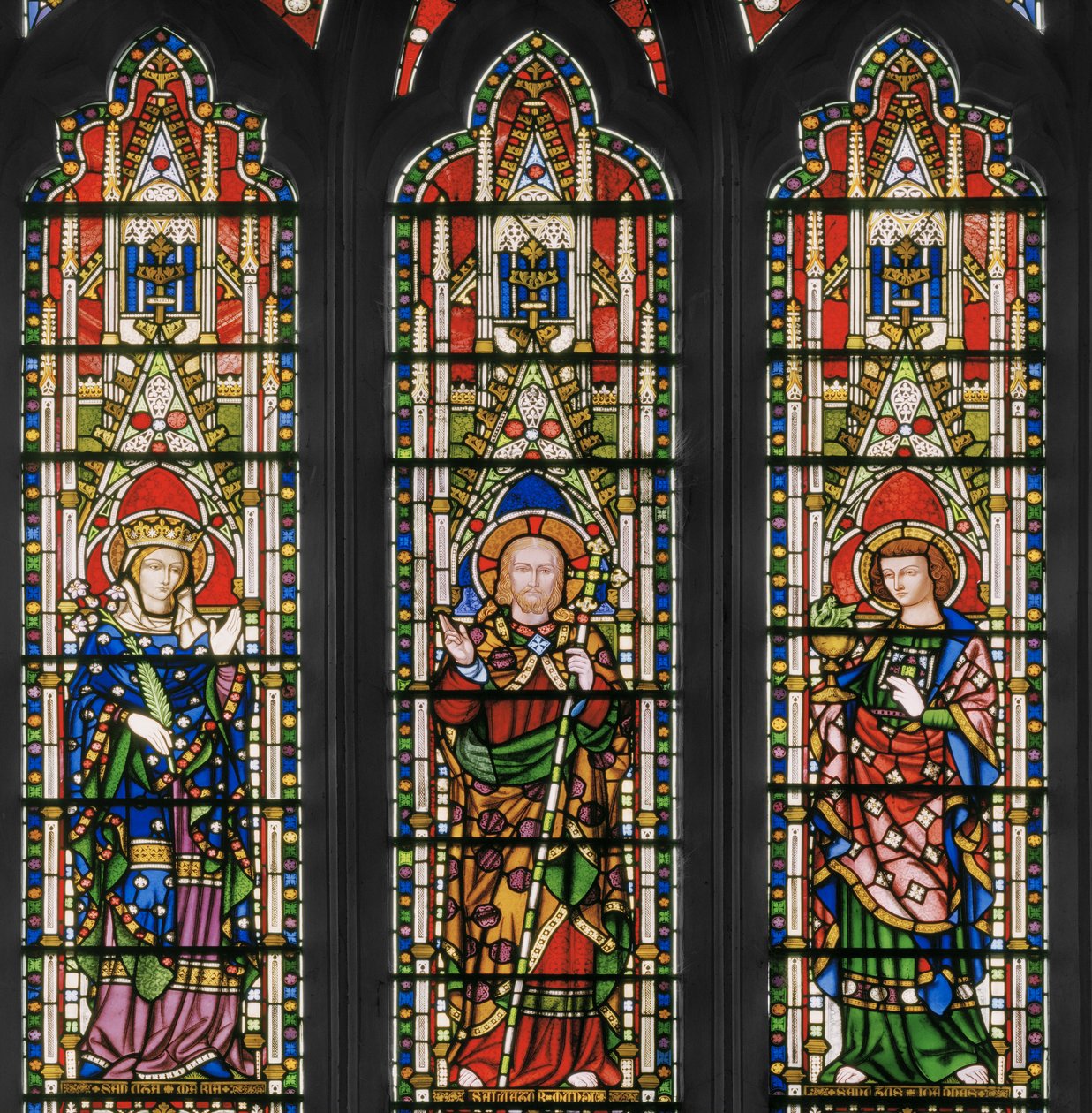 Vierge et Christ avec Saints, Fenêtre Est (détail) - Augustus Welby Northmore Pugin