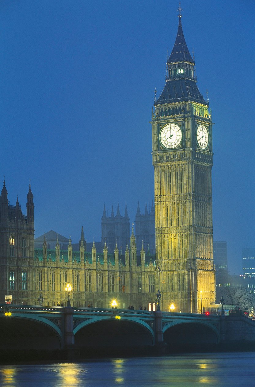Londres, palais de Westminster et Big Ben la nuit - Augustus Welby Pugin