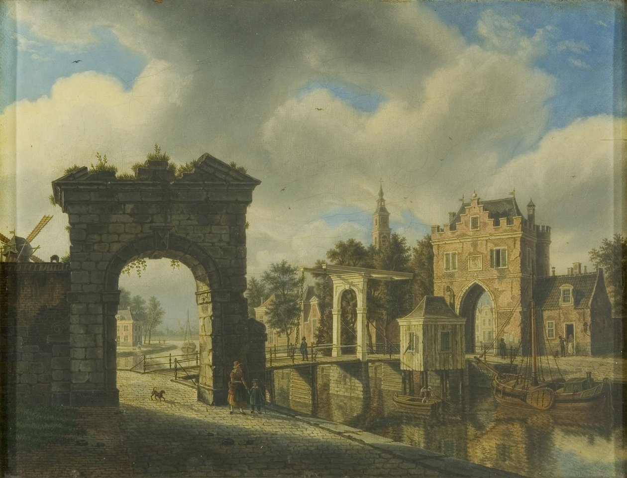Scène de canal avec pont-levis - Augustus Wijnands