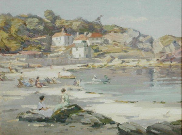 Une plage en Cornouailles - Augustus William Enness
