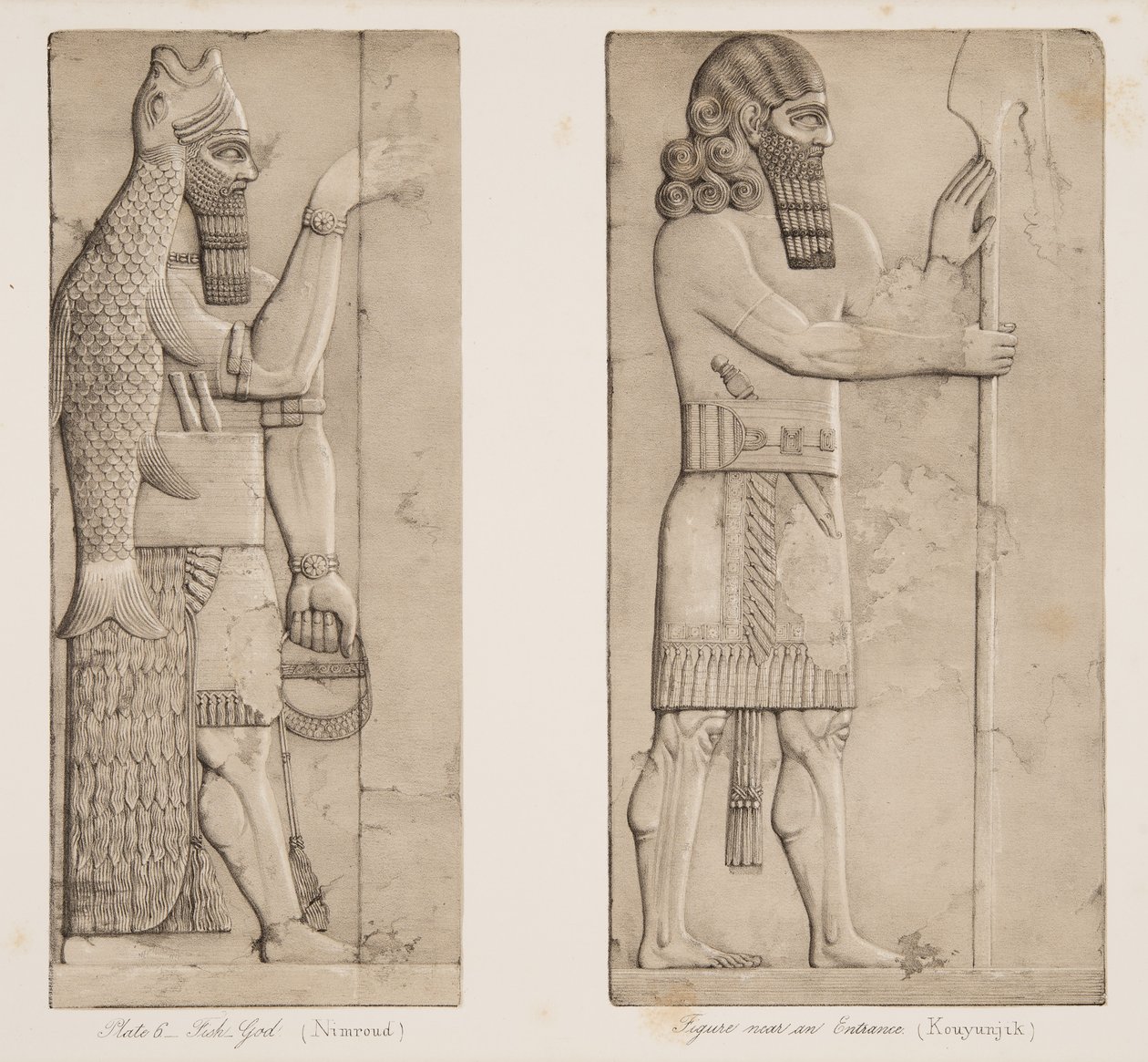 Dieu poisson (Nimroud) et figure près d