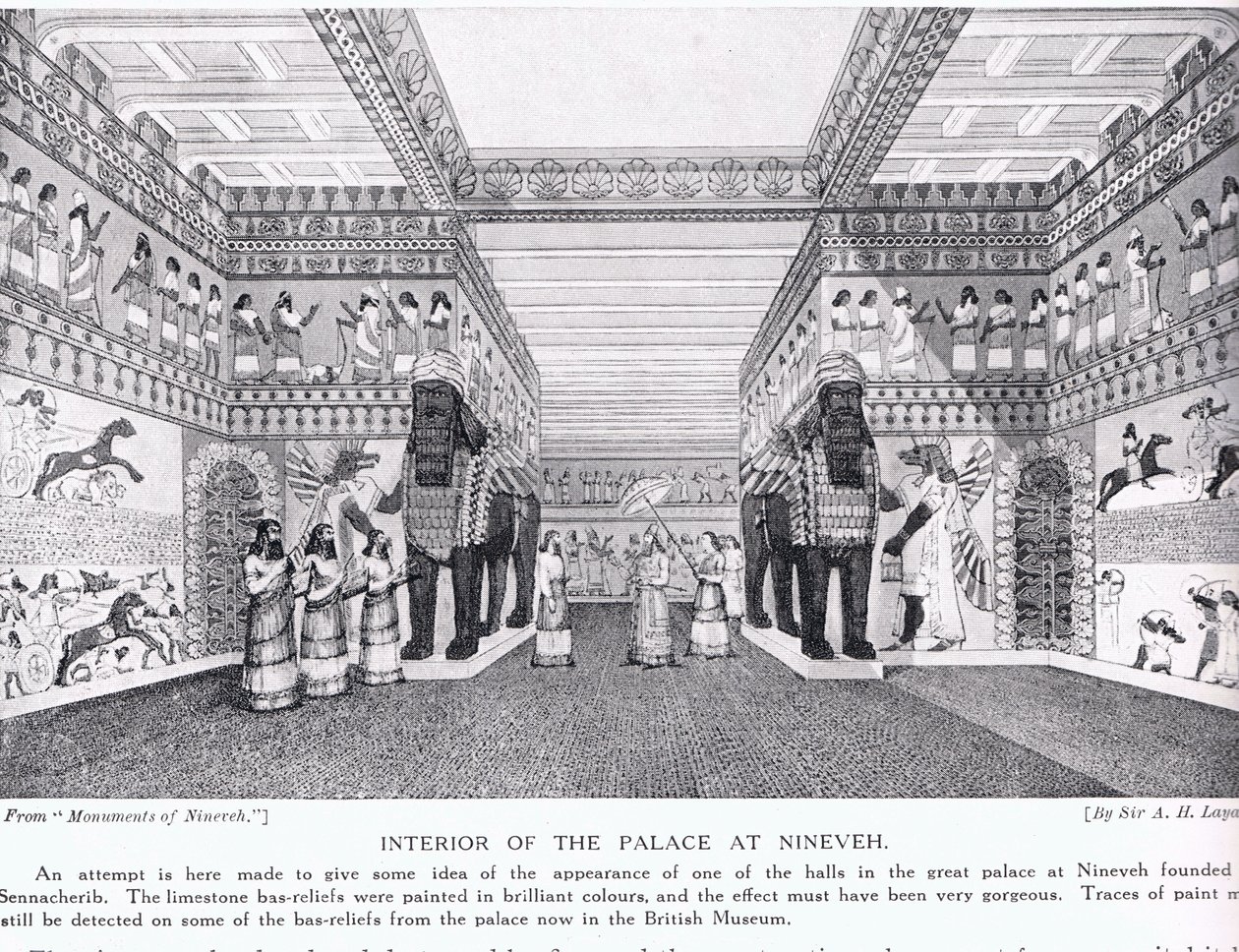 Intérieur du palais de Ninive, illustration de 