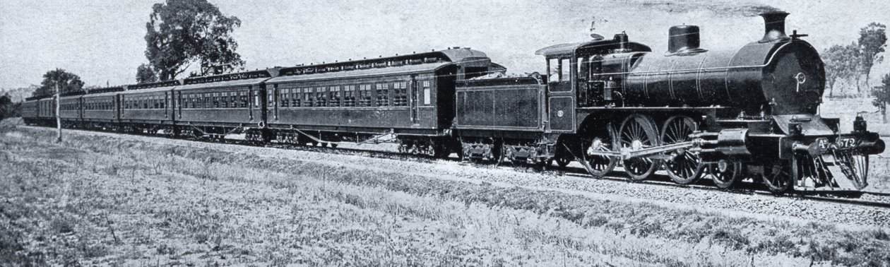 Express Melbourne-Sydney, vers 1900, extrait de `Under the Southern Cross - Glimpses of Australia, publié par le Department of External Affairs, Melbourne, 1908 - Australian Photographer