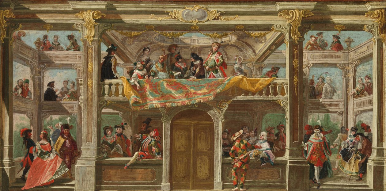 Un bal masqué en Bohême, c.1748 - Austrian School
