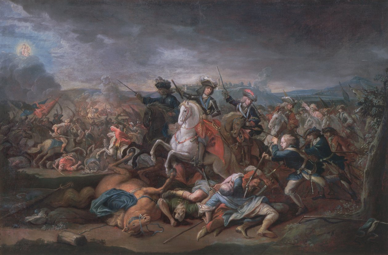 Le prince Eugène de Savoie (1663-1736) au siège de Belgrade, 16 août 1717 - Austrian School