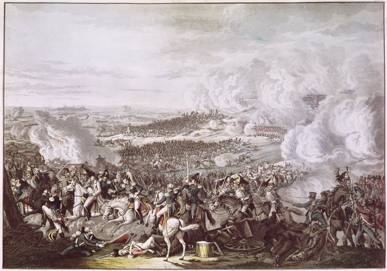 La fuite de Napoléon (1769-1821) après la bataille de Waterloo, 18 juin 1815, vers 1815-30 - Austrian School