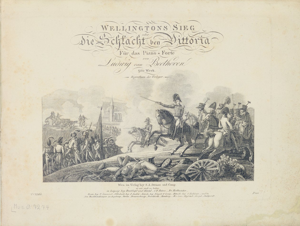 Page de titre de la Victoire de Wellington, Op. 91, publié par S.A. Steiner & Comp., Vienne - Austrian School