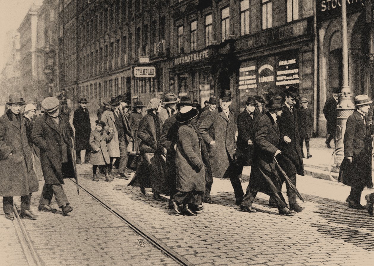Lénine à Stockholm avec Ture Nerman et Carl Lindhagen le 13 avril 1917, 1917 - Axel Malmström