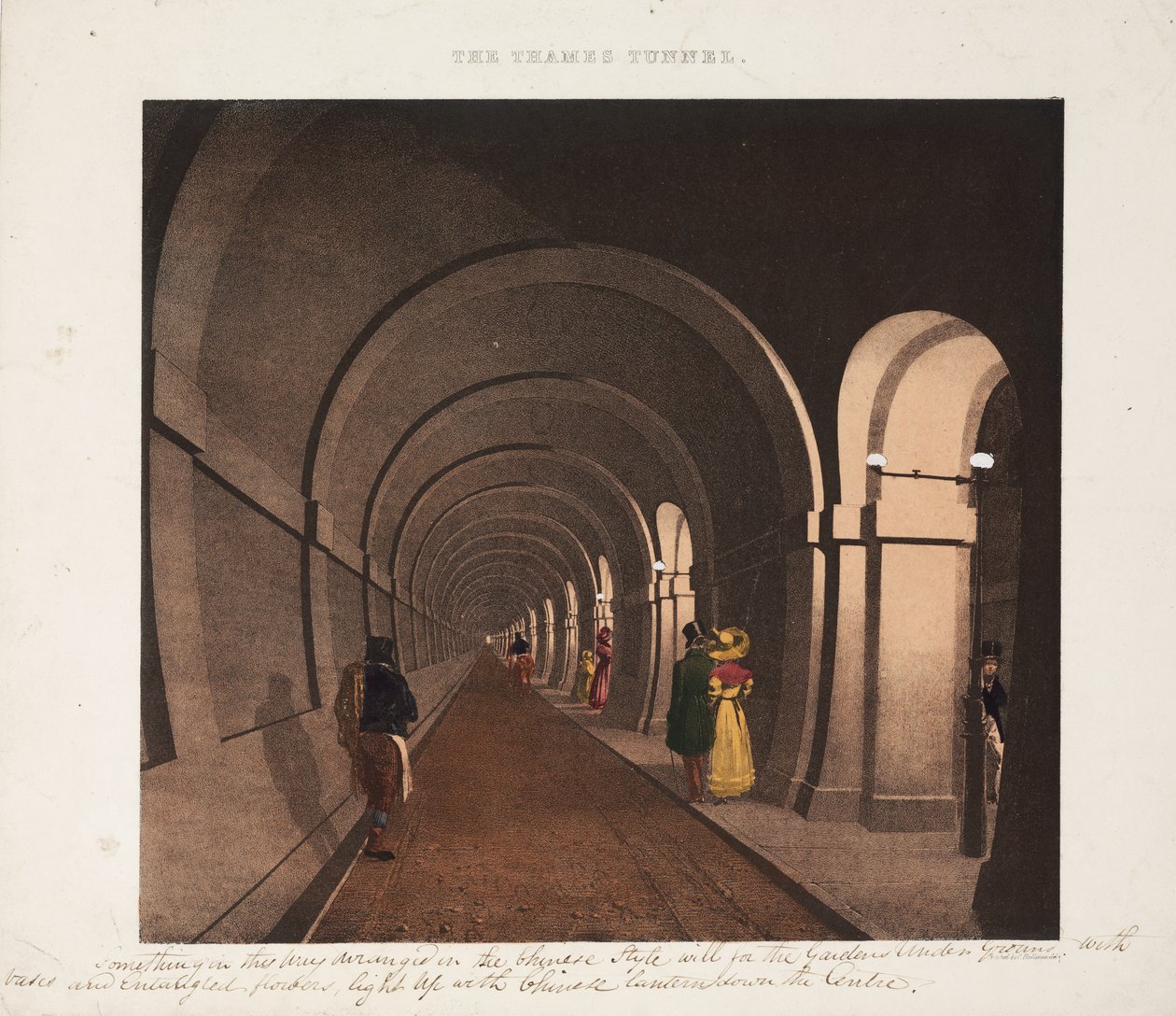 Le tunnel de la Tamise, gravé par J.D. Harding, vers 1835 - B. after Dixie