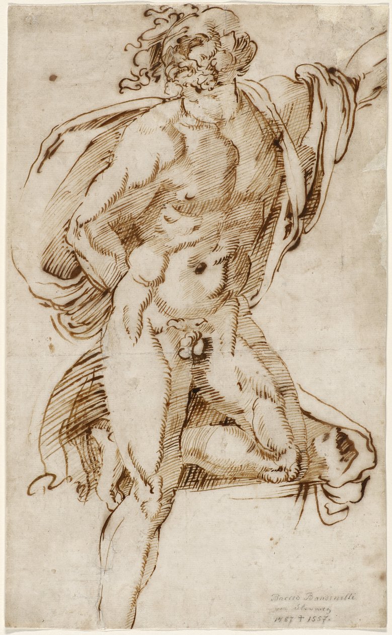 Nu masculin en contrapposto (étude liée au Laocoon) - Baccio Bandinelli