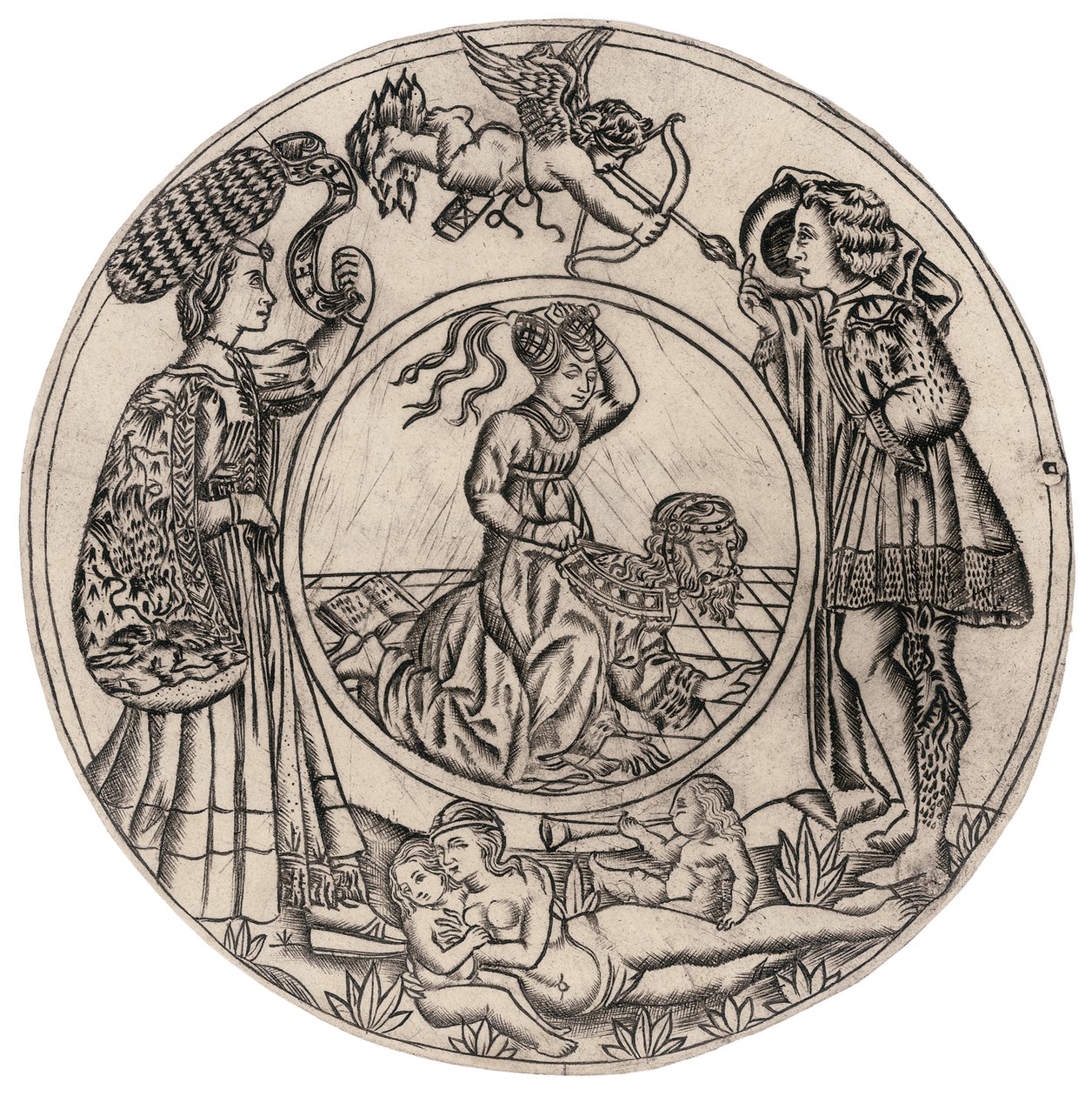Aristote et Phyllis, entourés d