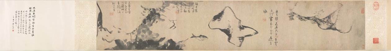 Poisson et rochers, milieu à fin des années 1600 - Bada Shanren