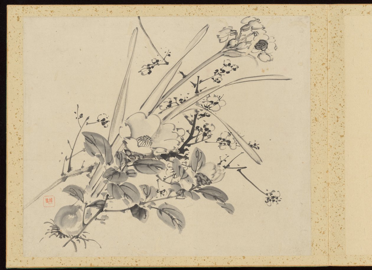 "Élégance raffinée aux quatre saisons" (Shiji seiga), album de peintures de fleurs - Baiitsu Yamamoto