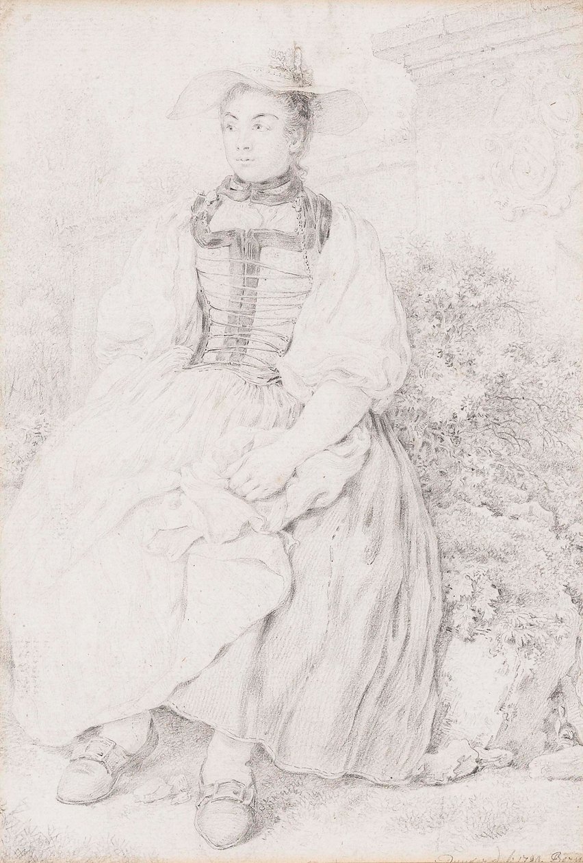 Fille en costume traditionnel bernois. - Balthasar Anton Dunker
