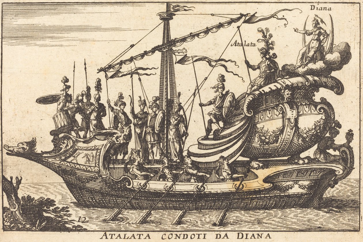 Atalata condoti da Diana - Balthasar Moncornet after Remigio Cantagallina