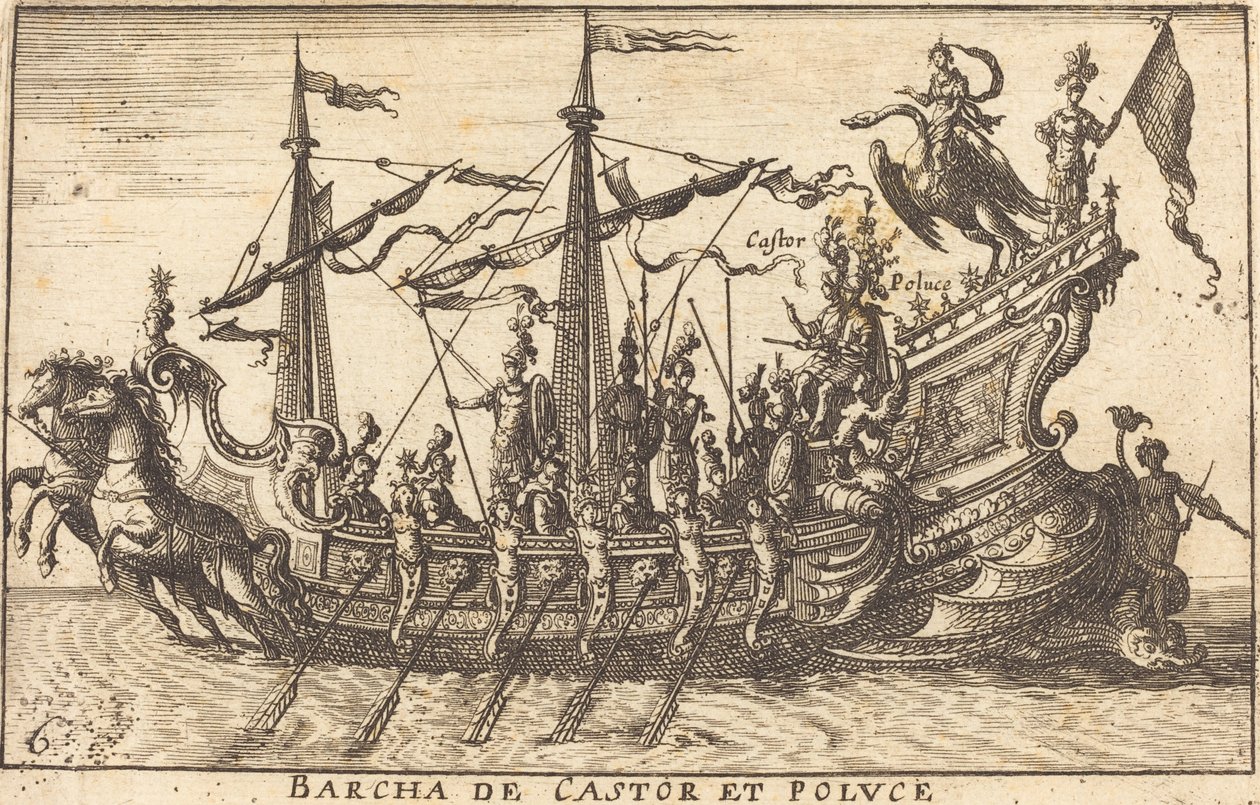Barcha de Castor et Pollux - Balthasar Moncornet after Remigio Cantagallina