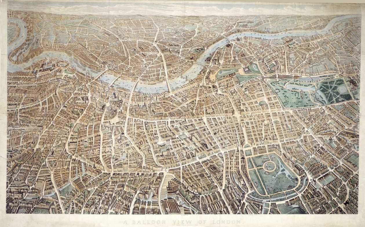 Vue en ballon de Londres depuis Hampstead - Banks and Co.