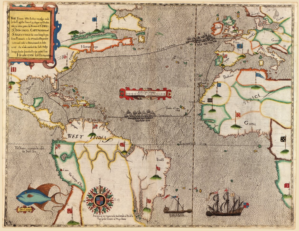 Route du voyage de Drake à travers l