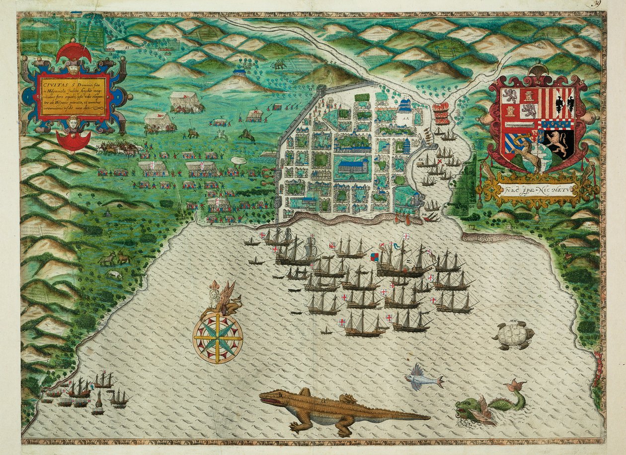 Carte de Saint-Domingue - Baptista Boazio