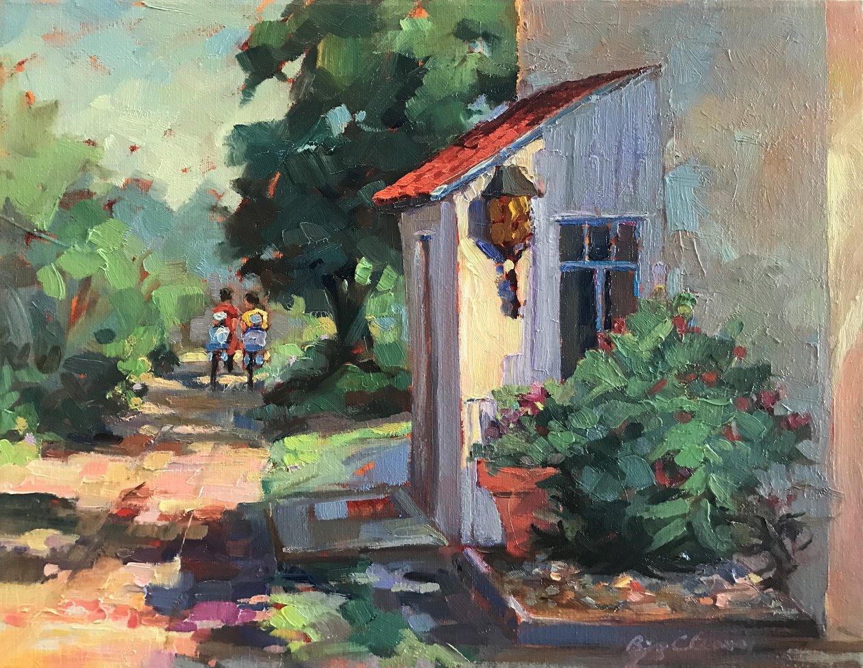 Cimmaron New Mexico, vers 1980-95 (huile sur toile) - Barbara Cleary