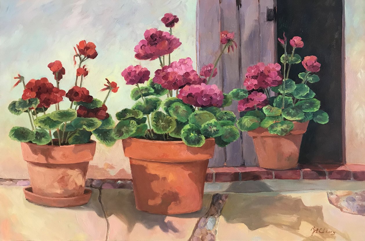 Geranium Series 2, c.1990-2005 (huile sur toile) - Barbara Cleary