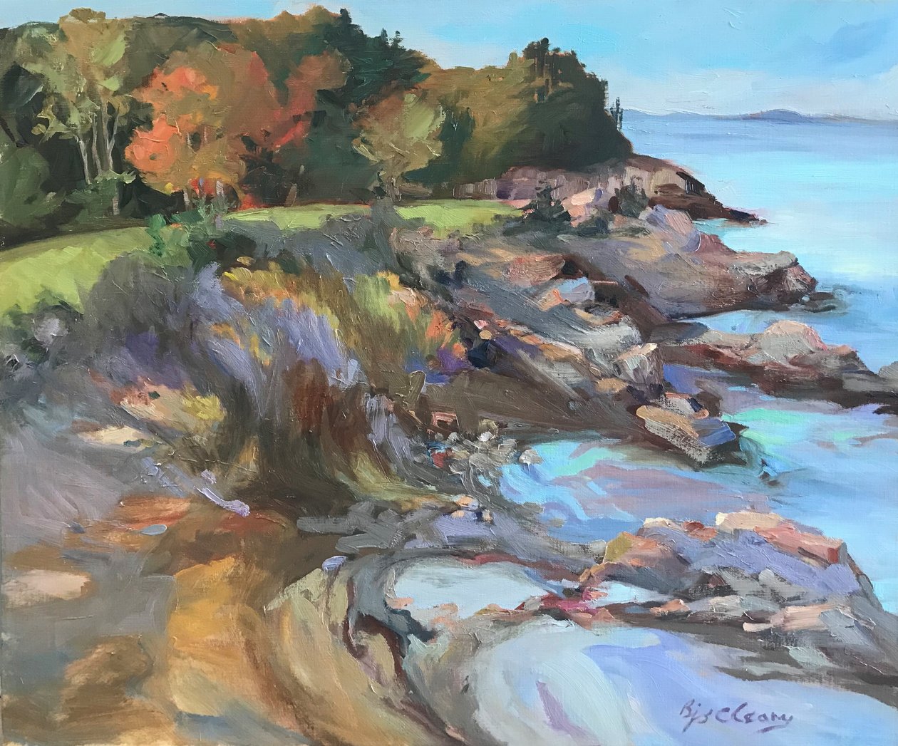 Côte du Maine, vers 1980-95 (huile sur toile) - Barbara Cleary