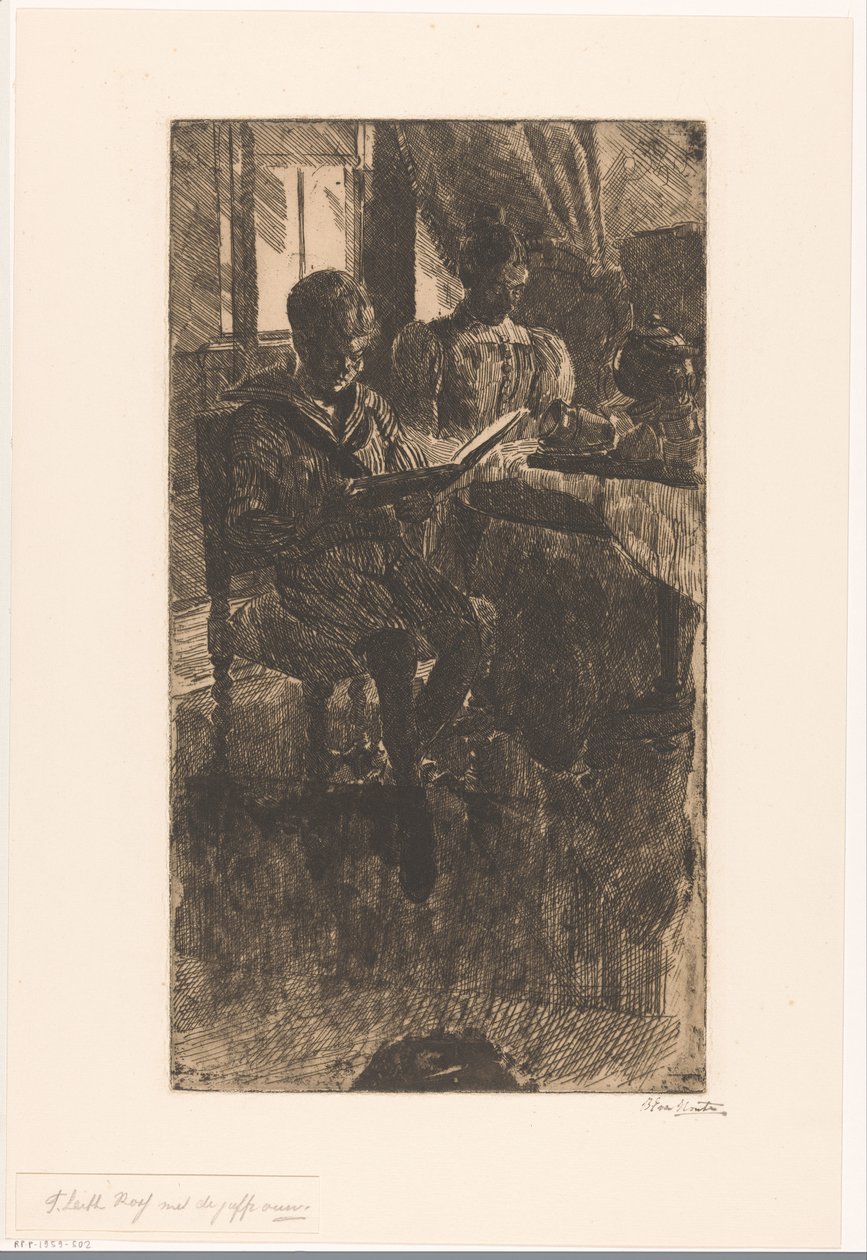 F. Leith Ross avec la demoiselle - Barbara Elisabeth van Houten (signed by artist)