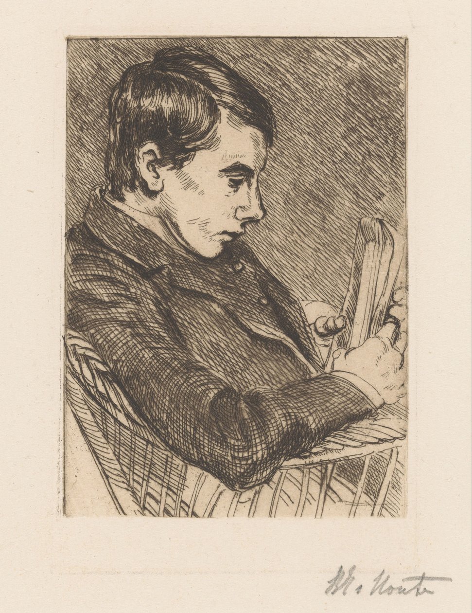 Portrait de H.W. Mouton avec un livre - Barbara Elisabeth van Houten (signed by artist)