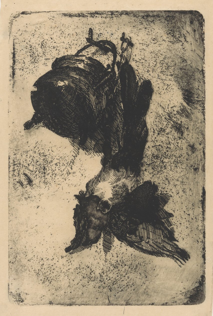 Oiseau mort et bouilloire sur un mur - Barbara Elisabeth van Houten