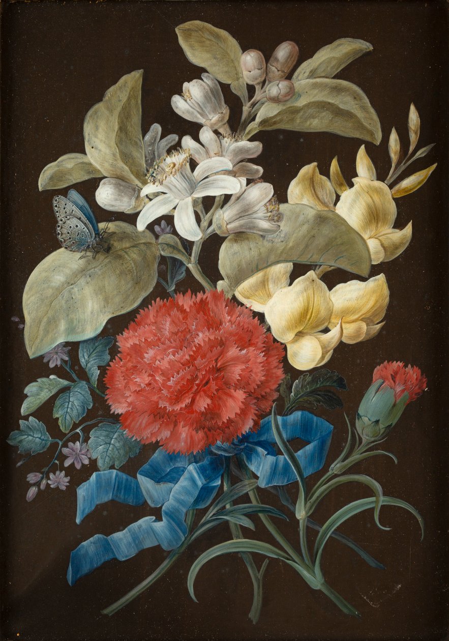 Ensemble de quatre natures mortes avec papillons (gouache sur papier monté sur panneau) - Barbara Regina Dietzsch