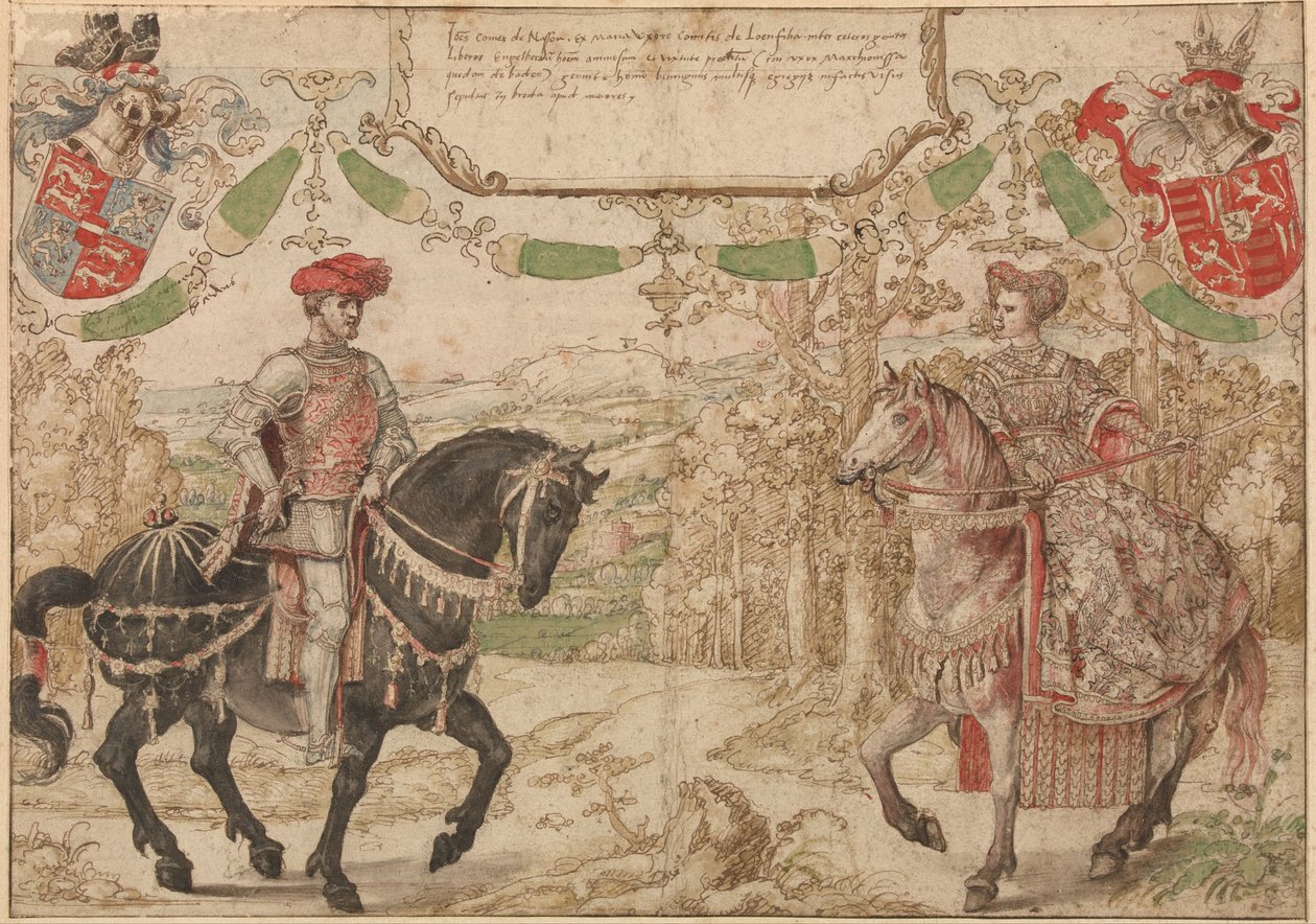 Johan IV de Nassau et sa femme Maria van Loon-Heinsberg - Barend van Orleay