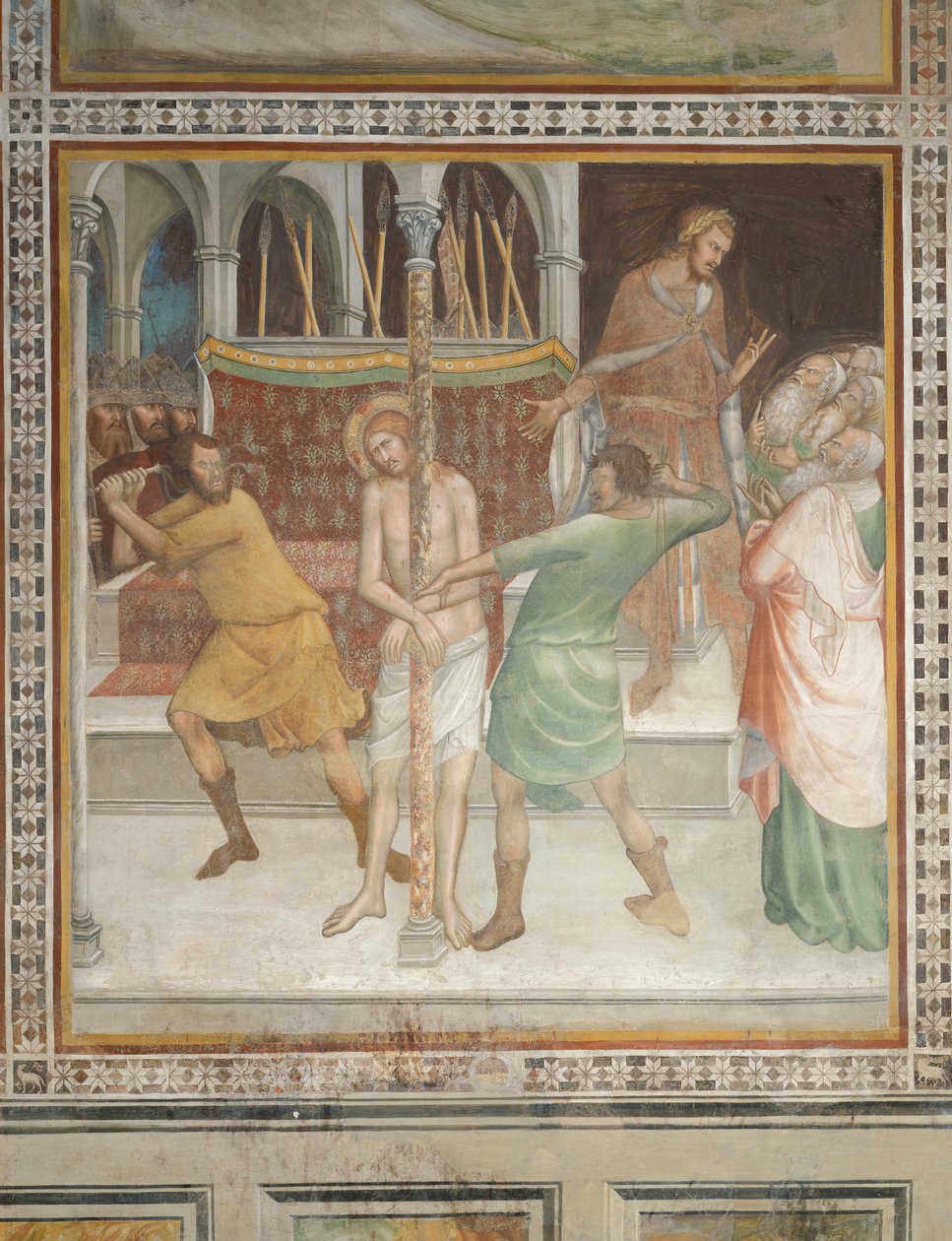 Scène du Nouveau Testament : Flagellation du Christ - Barna da Siena