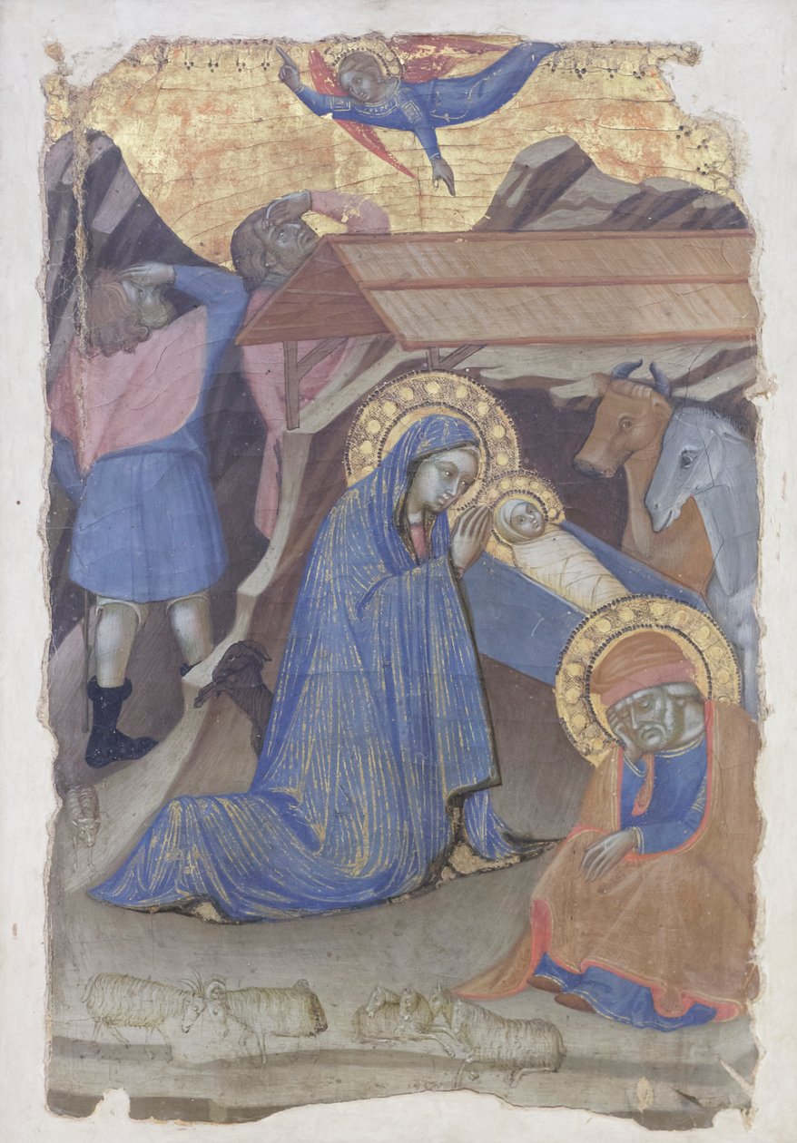 Nativité avec annonce aux bergers - Barnaba da Modena