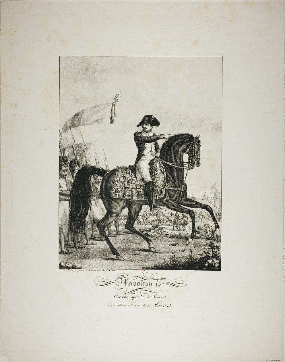 Napoléon accompagné de ses bons hommes, retournant en France le 1er mars 1815 - Baron François Pascal Simon Gérard