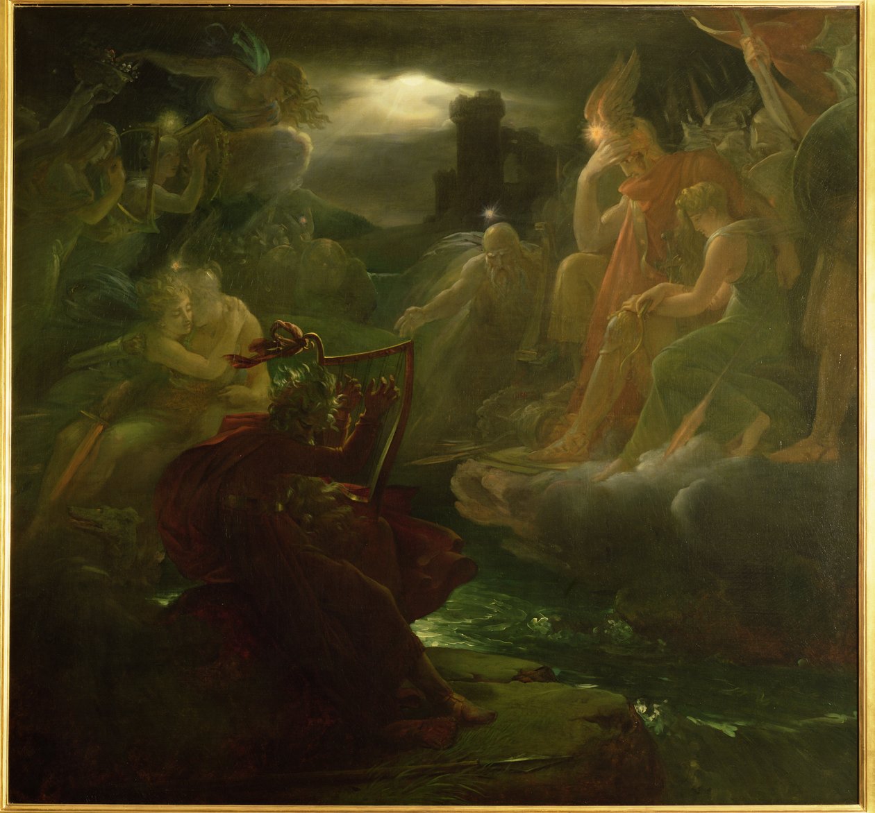 Ossian invoquant les esprits sur les rives de la rivière Lora avec le son de sa harpe - Baron François Pascal Simon Gérard